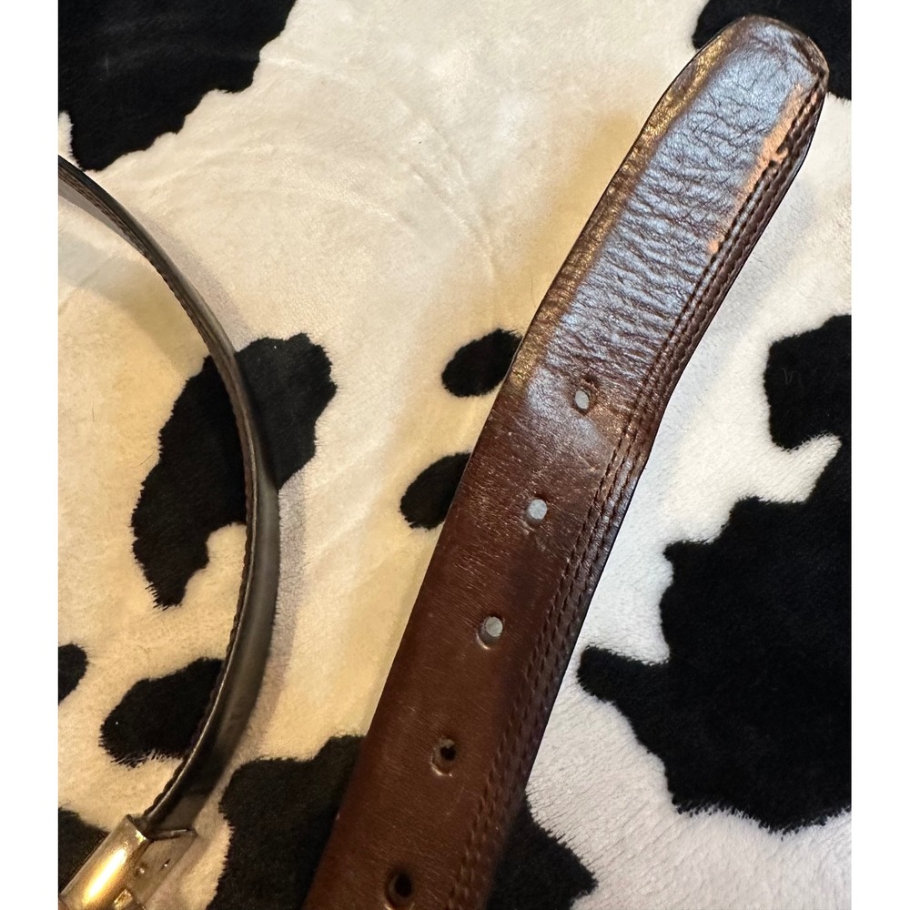 Tommy Bahama Mens Reversible Leather Belt Black Brown Silver Buckle Size 38-40 - Picture 7 of 8